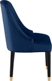 Omni Velvet / Engineered Wood / Metal / Foam Contemporary Navy Velvet Dining Chair - 25" W x 22" D x 39.5" H