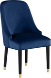 Omni Velvet / Engineered Wood / Metal / Foam Contemporary Navy Velvet Dining Chair - 25" W x 22" D x 39.5" H