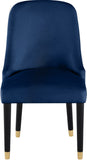 Omni Velvet / Engineered Wood / Metal / Foam Contemporary Navy Velvet Dining Chair - 25" W x 22" D x 39.5" H