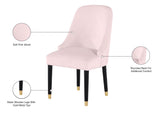 Omni Velvet / Engineered Wood / Metal / Foam Contemporary Pink Velvet Dining Chair - 25" W x 22" D x 39.5" H