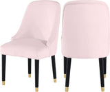 Omni Velvet / Engineered Wood / Metal / Foam Contemporary Pink Velvet Dining Chair - 25" W x 22" D x 39.5" H