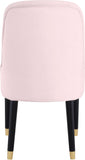 Omni Velvet / Engineered Wood / Metal / Foam Contemporary Pink Velvet Dining Chair - 25" W x 22" D x 39.5" H