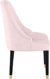 Omni Velvet / Engineered Wood / Metal / Foam Contemporary Pink Velvet Dining Chair - 25" W x 22" D x 39.5" H