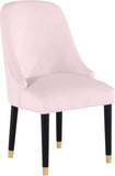 Omni Velvet / Engineered Wood / Metal / Foam Contemporary Pink Velvet Dining Chair - 25" W x 22" D x 39.5" H