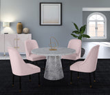 Omni Velvet / Engineered Wood / Metal / Foam Contemporary Pink Velvet Dining Chair - 25" W x 22" D x 39.5" H