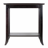 Winsome Wood Genoa Rectangular End Table with Glass Top and shelf 92419-WINSOMEWOOD