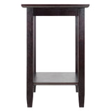 Winsome Wood Genoa Rectangular End Table with Glass Top and shelf 92419-WINSOMEWOOD