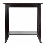 Winsome Wood Genoa Rectangular End Table with Glass Top and shelf 92419-WINSOMEWOOD