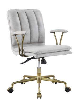 Damir Industrial Office Chair SEAT) Vintage White TGL (Vintage White) • BASE) Chrome 92422-ACME