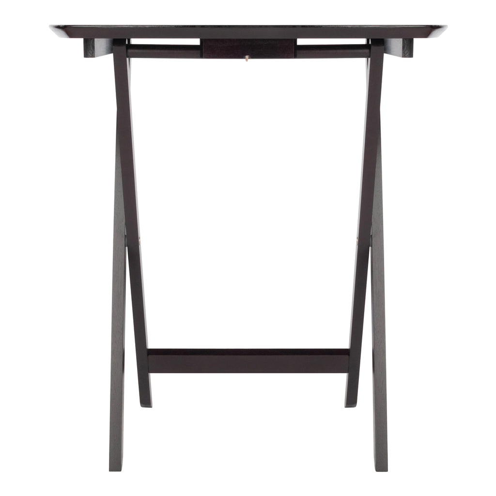 Winsome Wood Chandler 4-Piece Single Snack Tables, Curved Oversize Top, Espresso 92423-WINSOMEWOOD
