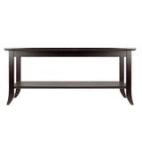 Winsome Wood Genoa Rectangular Coffee Table with Glass top and Shelf 92437-WINSOMEWOOD