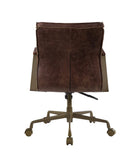 Attica Industrial/Contemporary Office Chair SEAT] Espresso TGL (Espresso Leather) • BASE] tbc (Brass Iron) 92483-ACME