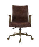 Attica Industrial/Contemporary Office Chair SEAT] Espresso TGL (Espresso Leather) • BASE] tbc (Brass Iron) 92483-ACME