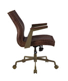 Attica Industrial/Contemporary Office Chair SEAT] Espresso TGL (Espresso Leather) • BASE] tbc (Brass Iron) 92483-ACME