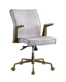 Attica Industrial/Contemporary Office Chair SEAT] Vintage White TGL (Vintage White Leather) • BASE] tbc (Brass Iron) 92484-ACME