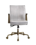 Attica Industrial/Contemporary Office Chair SEAT] Vintage White TGL (Vintage White Leather) • BASE] tbc (Brass Iron) 92484-ACME