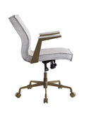 Attica Industrial/Contemporary Office Chair SEAT] Vintage White TGL (Vintage White Leather) • BASE] tbc (Brass Iron) 92484-ACME