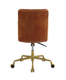 Dudley Industrial/Contemporary Office Chair SEAT] Rust TGL (Aperol Spritz Leather) • BASE] tbc (Rusty Iron) 92498-ACME