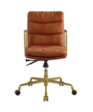 Dudley Industrial/Contemporary Office Chair SEAT] Rust TGL (Aperol Spritz Leather) • BASE] tbc (Rusty Iron) 92498-ACME