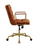 Dudley Industrial/Contemporary Office Chair SEAT] Rust TGL (Aperol Spritz Leather) • BASE] tbc (Rusty Iron) 92498-ACME