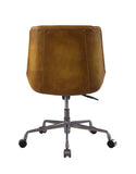 Ambler Industrial/Contemporary Office Chair SEAT] Saddle Brown TGL (Sahara Leather) • BASE] tbc (Rusty Iron) 92499-ACME