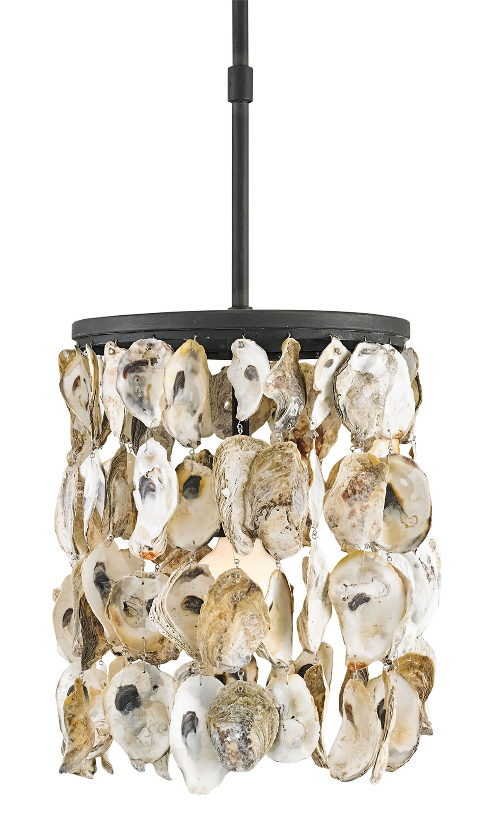 Stillwater Pendant Light - Handcrafted Oyster Shells & Wrought Iron Fixture for Nautical Elegance