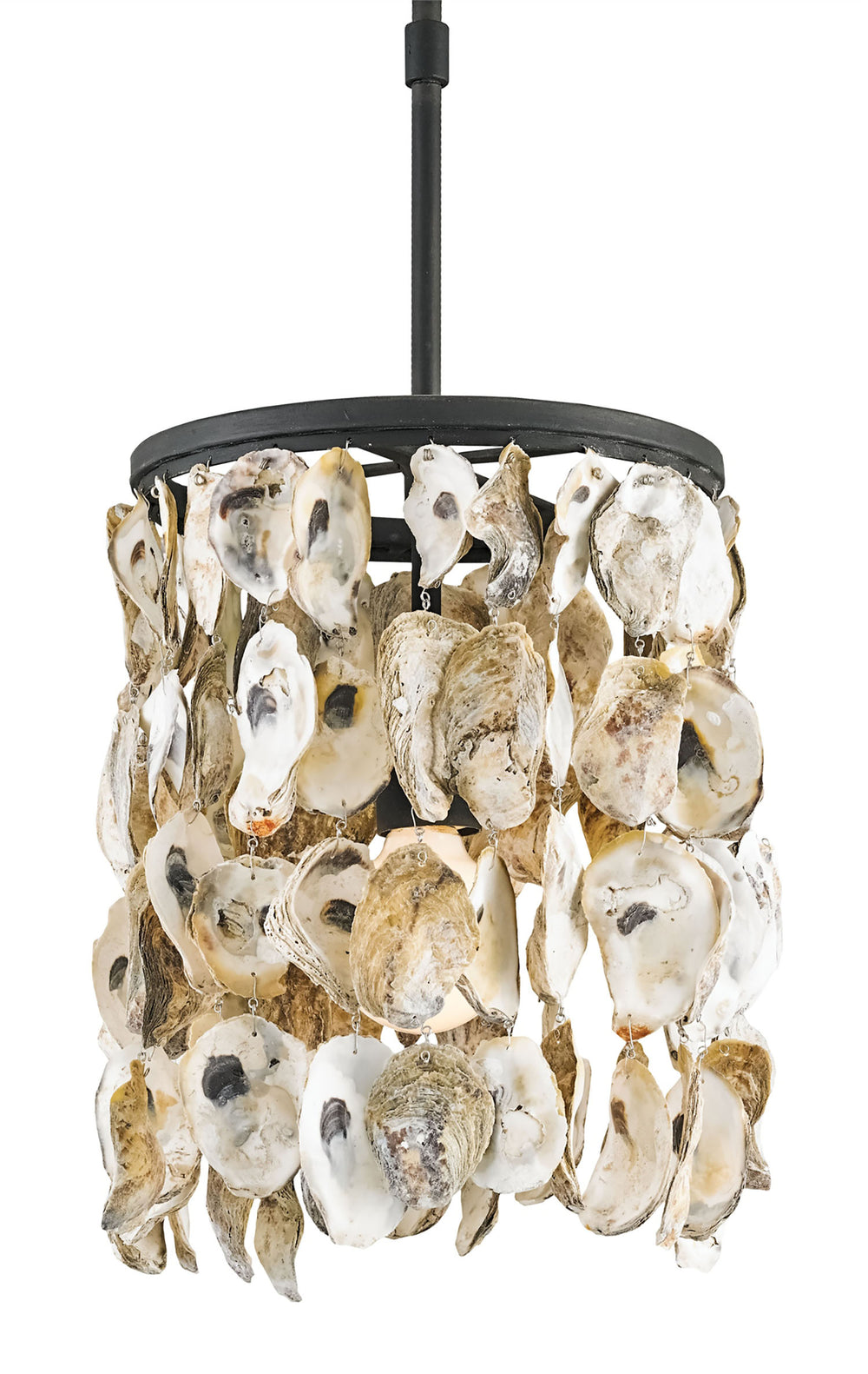 Stillwater Pendant Light - Handcrafted Oyster Shells & Wrought Iron Fixture for Nautical Elegance