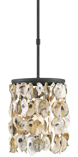 Stillwater Pendant Light - Handcrafted Oyster Shells & Wrought Iron Fixture for Nautical Elegance