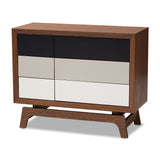Svante Mid-Century Modern Multicolor Finished Wood 6-Drawer Chest