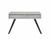 Magna Contemporary Writing Desk Faux Concrete (Paper Veneer) • Black Finish Base 92530-ACME