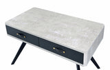 Magna Contemporary Writing Desk Faux Concrete (Paper Veneer) • Black Finish Base 92530-ACME