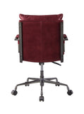 Haggar Industrial/Contemporary Office Chair SEAT] Vintage Red TGL (Vintage Red Leather) • BASE] tbc (Rusty Iron) 92536-ACME