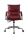 Haggar Industrial/Contemporary Office Chair SEAT] Vintage Red TGL (Vintage Red Leather) • BASE] tbc (Rusty Iron) 92536-ACME