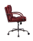 Haggar Industrial/Contemporary Office Chair SEAT] Vintage Red TGL (Vintage Red Leather) • BASE] tbc (Rusty Iron) 92536-ACME