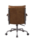 Haggar Industrial/Contemporary Office Chair SEAT] Coffee TGL (Birmingham Leather) • BASE] tbc (Rusty Iron) 92539-ACME