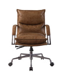 Haggar Industrial/Contemporary Office Chair SEAT] Coffee TGL (Birmingham Leather) • BASE] tbc (Rusty Iron) 92539-ACME