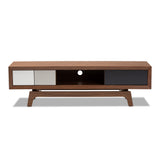 Baxton Studio Svante Mid-Century Modern Multicolor Finished Wood 3-Drawer TV Stand