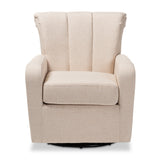 Baxton Studio Rayner Modern and Contemporary Beige Fabric Upholstered Swivel Chair