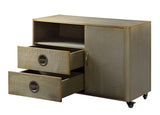 Jennavieve Industrial Cabinet Gold Aluminum (Brass Aluminum) 92551-ACME