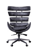 Megan Industrial Office Chair Vintage Black TGL (Brushed Black) • Aluminum (Matt Aluminum) • Metal 5-Star Base (Matt Iron) 92552-ACME