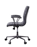 Barack Industrial Office Chair Vintage Black TGL (Brushed Black) • Metal 5-Star Base (Matt Iron) 92557-ACME