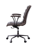 Zooey Industrial Office Chair Distress Chocolate TGL (Irgachefe) • Metal 5-Star Base (Matt Iron) 92558-ACME