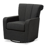 Baxton Studio Rayner Modern and Contemporary Grey Fabric Upholstered Swivel Chair