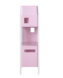 Doll Cottage Bookcase White Wood Frame • Pink Wood Top 92560-ACME