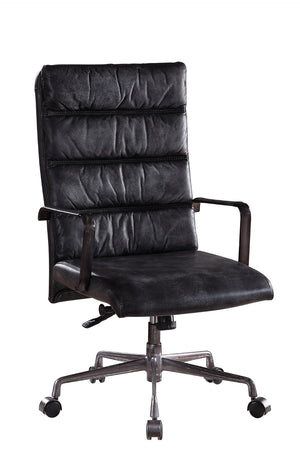 Jairo Industrial Office Chair Vintage Black TGL (Brushed Black TGL)  •  BASE] Matt Iron 92565-ACME