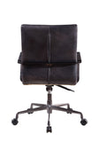 Indra Industrial Office Chair Onyx Black TGL (Pluto) •  BASE] Matt Iron 92569-ACME