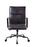 Indra Industrial Office Chair Onyx Black TGL (Pluto) •  BASE] Matt Iron 92569-ACME