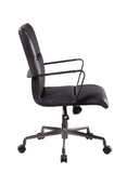 Indra Industrial Office Chair Onyx Black TGL (Pluto) •  BASE] Matt Iron 92569-ACME