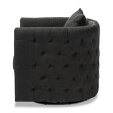 Baxton Studio Micah Modern and Contemporary Grey Fabric Upholstered Tufted Swivel Chair