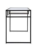 Yasin Industrial Writing Desk Clear Glass Top • Metal • Wood Shelf  92580-ACME